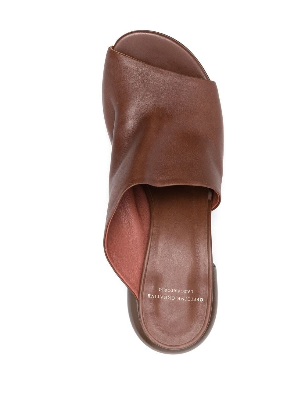 open-toe 70mm leather mules - 4