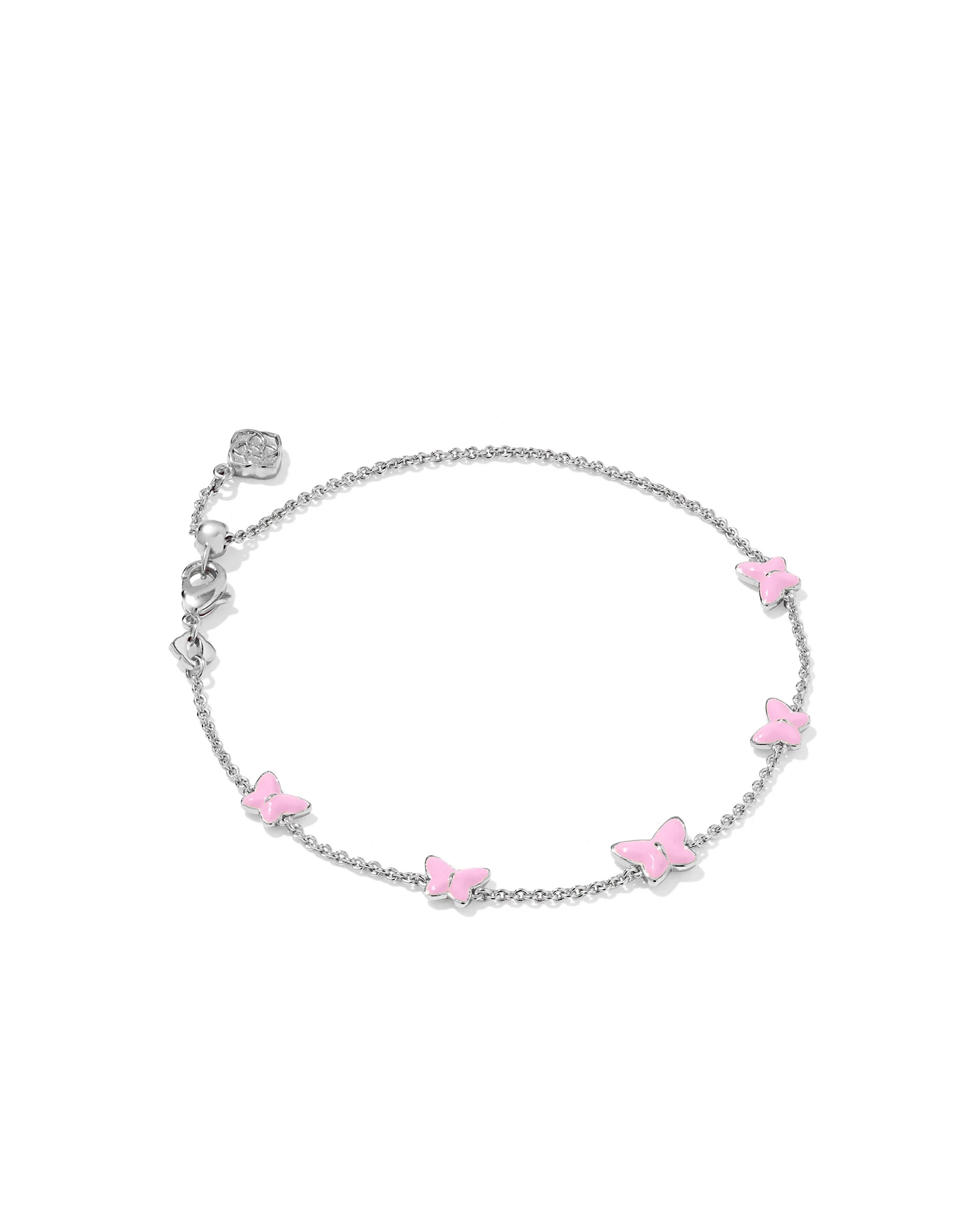 Lillia Butterfly Silver Enamel Delicate Chain Bracelet - 1