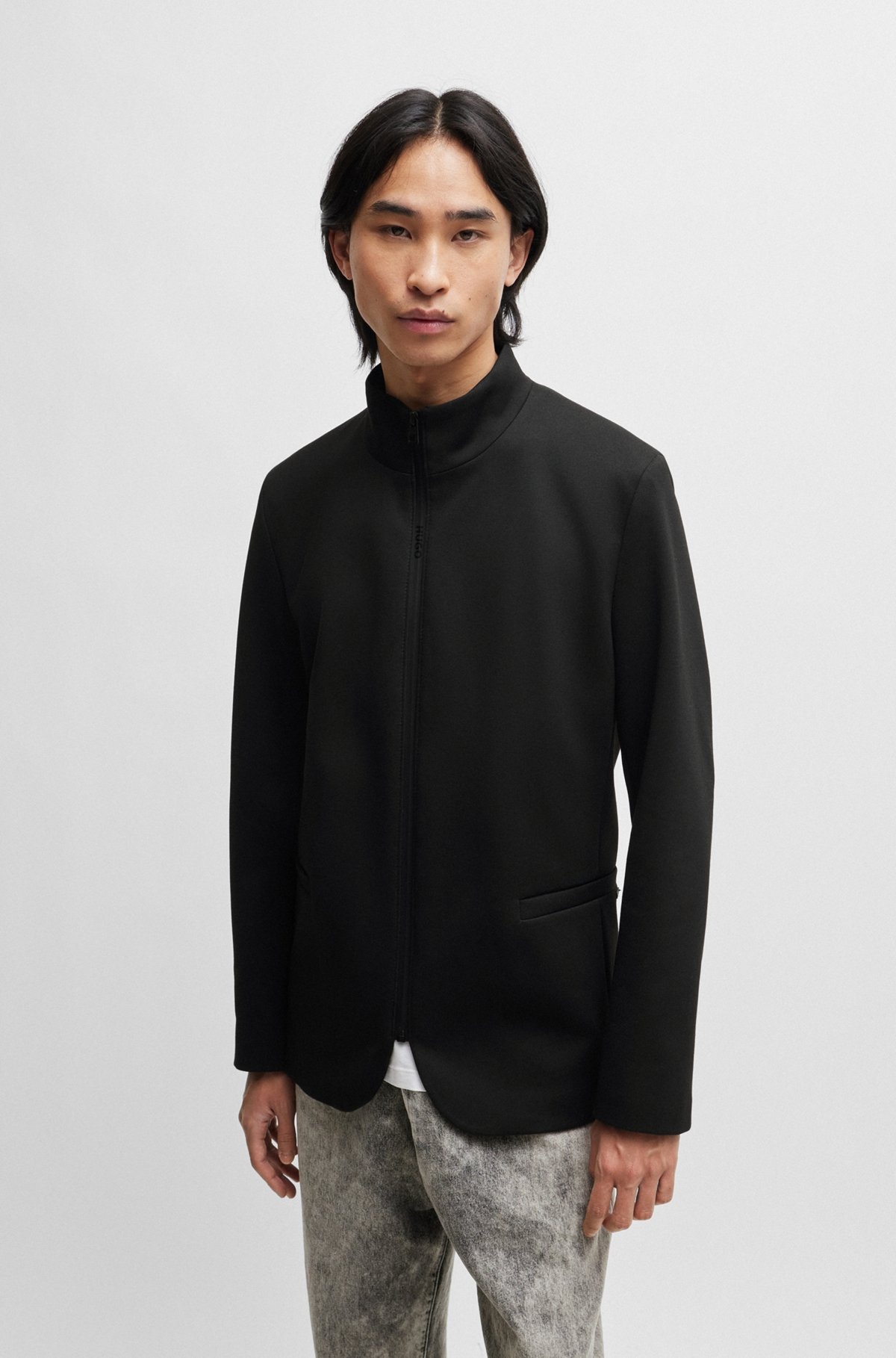 EXTRA-SLIM-FIT ZIP-UP JACKET IN STRETCH JERSEY - 2