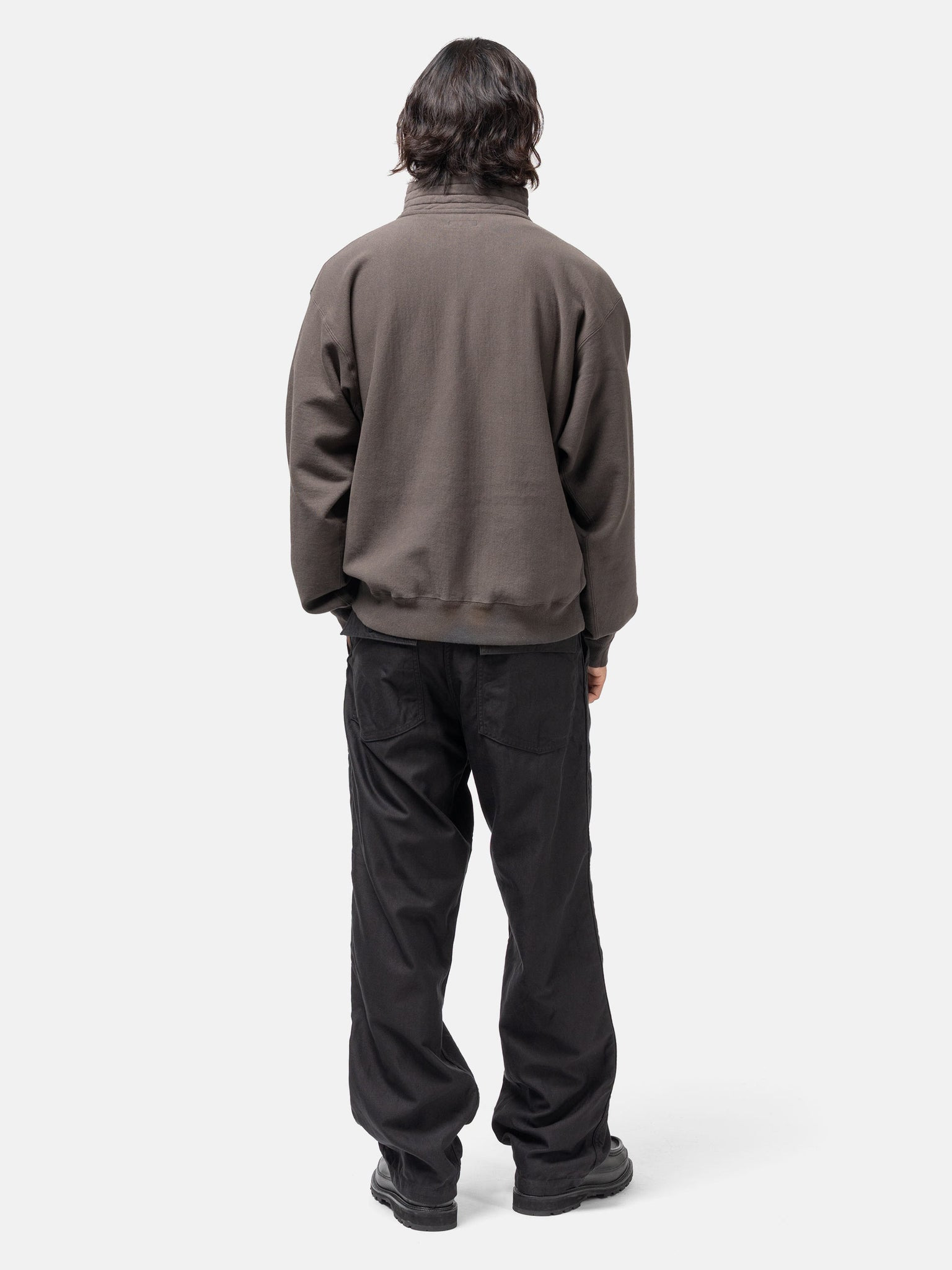Zipper High Neck Pullover Fade Black - 3
