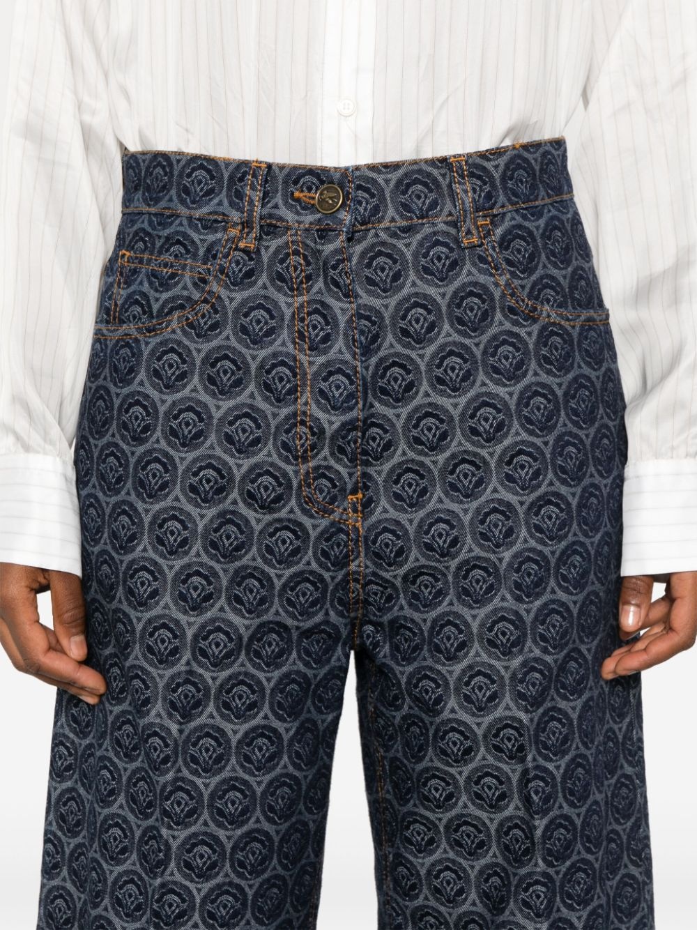 logo-patch cotton jeans - 5