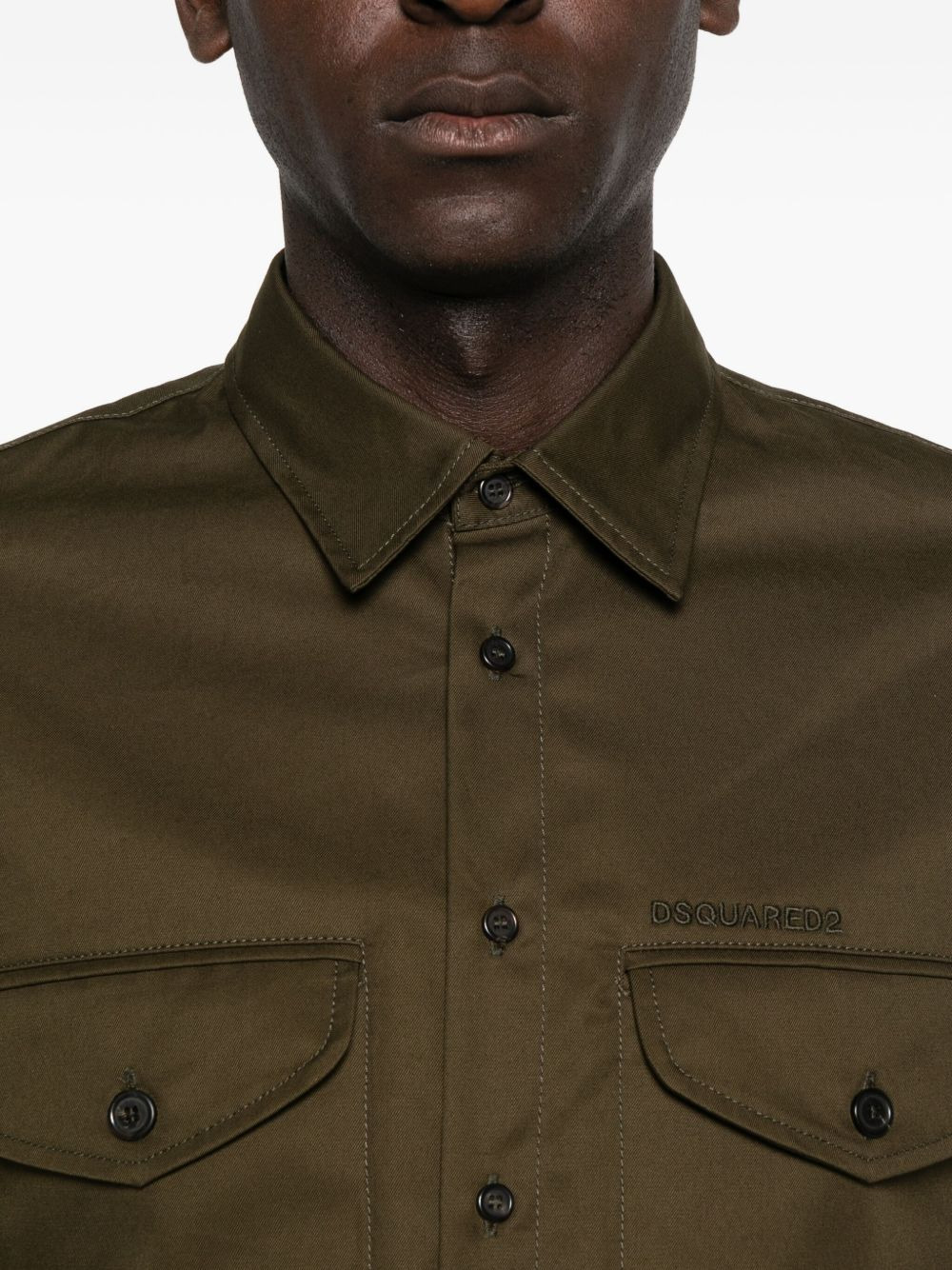 Utility double-pocket cotton shirt - 5