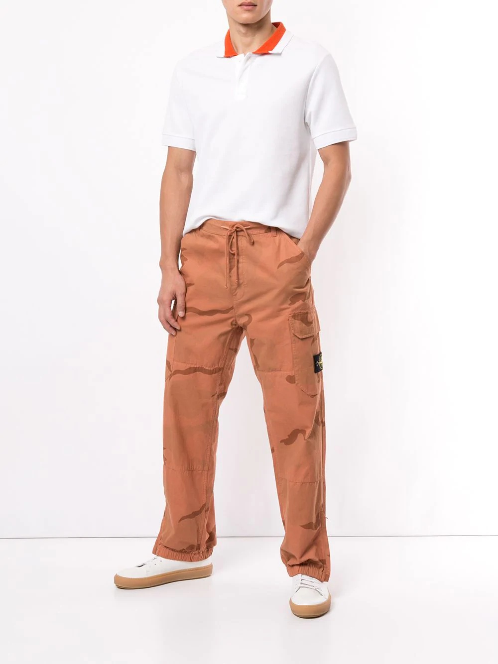 camouflage print cargo trousers - 2