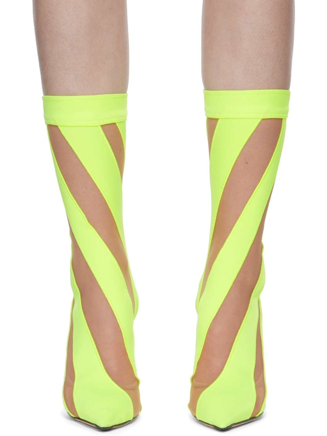 Yellow Mugler Edition Sock Ankle Boots - 2