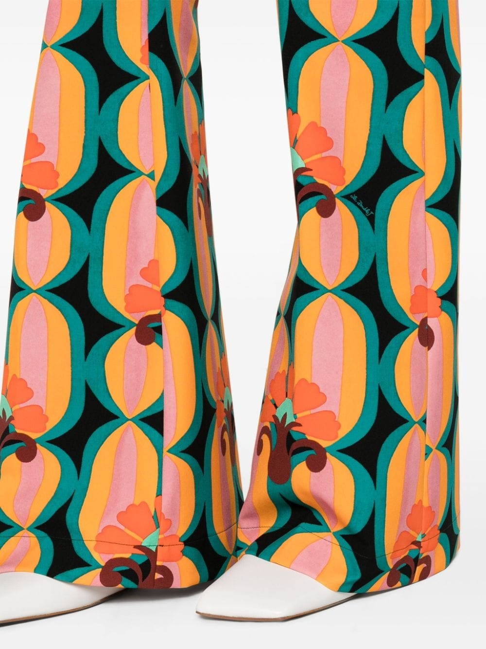 Saturday Night graphic-print flared trousers - 5