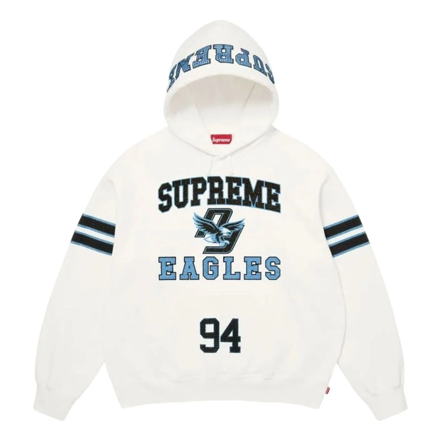 Supreme FW26 Rhinestone Eagle Hooded Sweatshirt 'White' SUP-FW26-033-WHT - 1