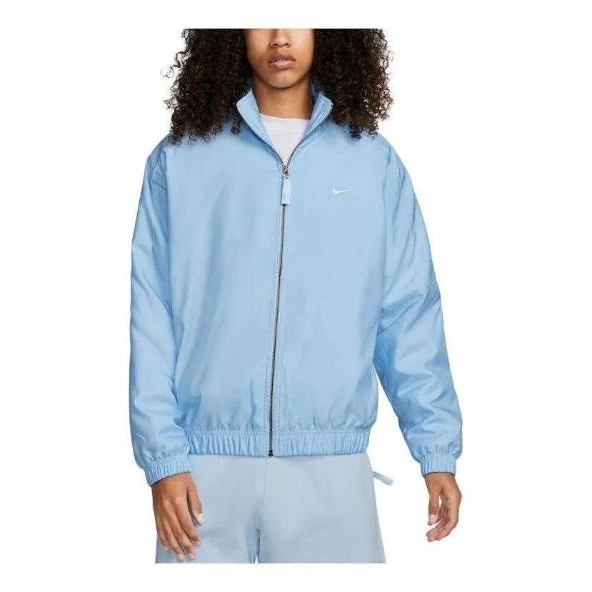 Nike Lab Solo Swoosh Satin Bomber Jacket 'Celestine Blue' DN1266-441 - 1