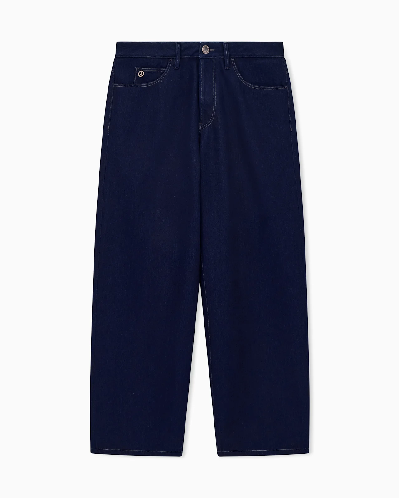 5-POCKET PANT OVERSIZED DENIM IN COTTON AND VIRGIN WOOL - 1