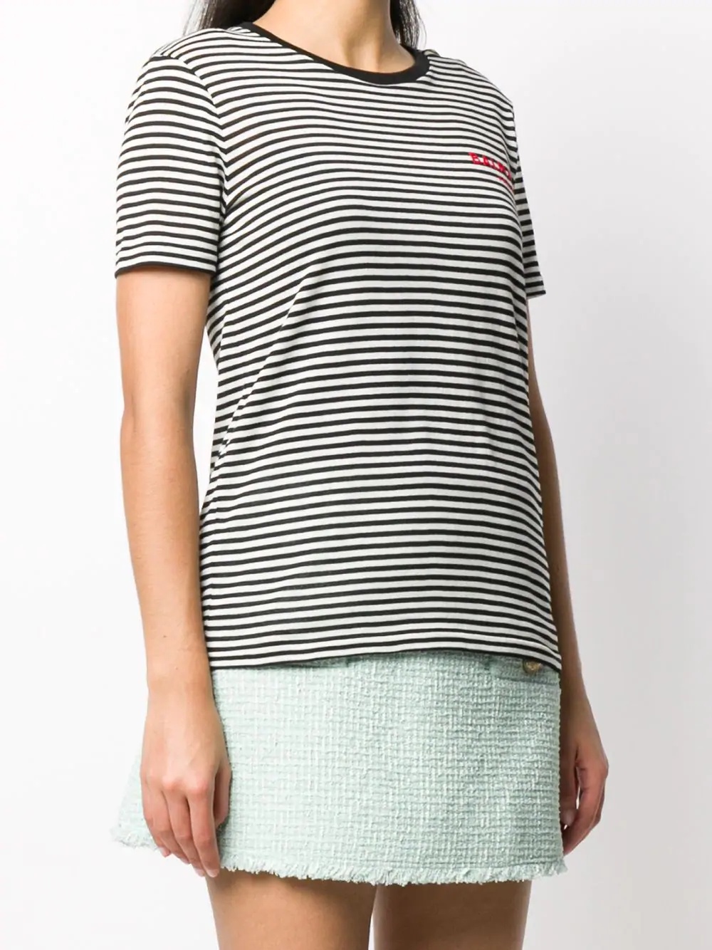 logo print striped T-shirt - 3