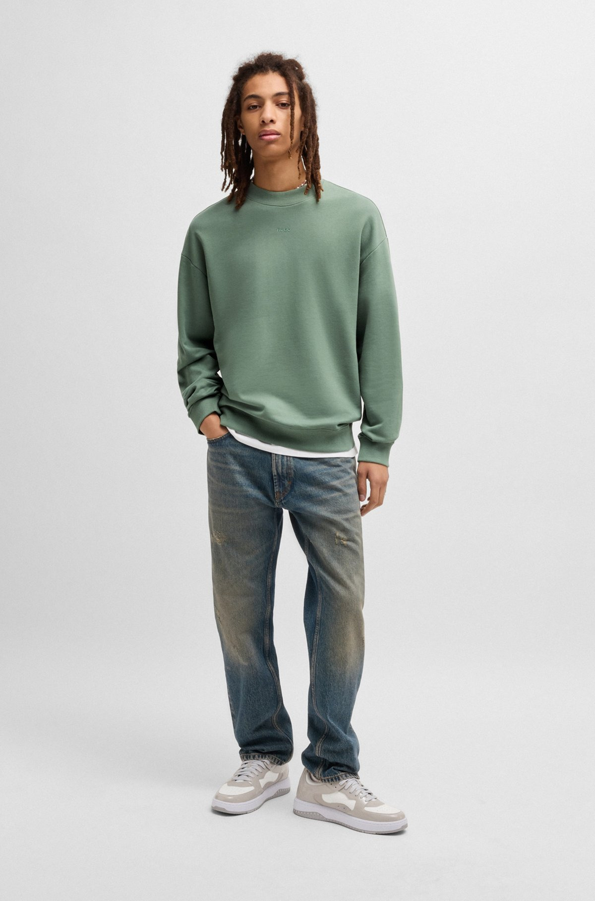 RELAXED-FIT SWEATSHIRT IN COTTON TERRY WITH LOGO PRINT - 4