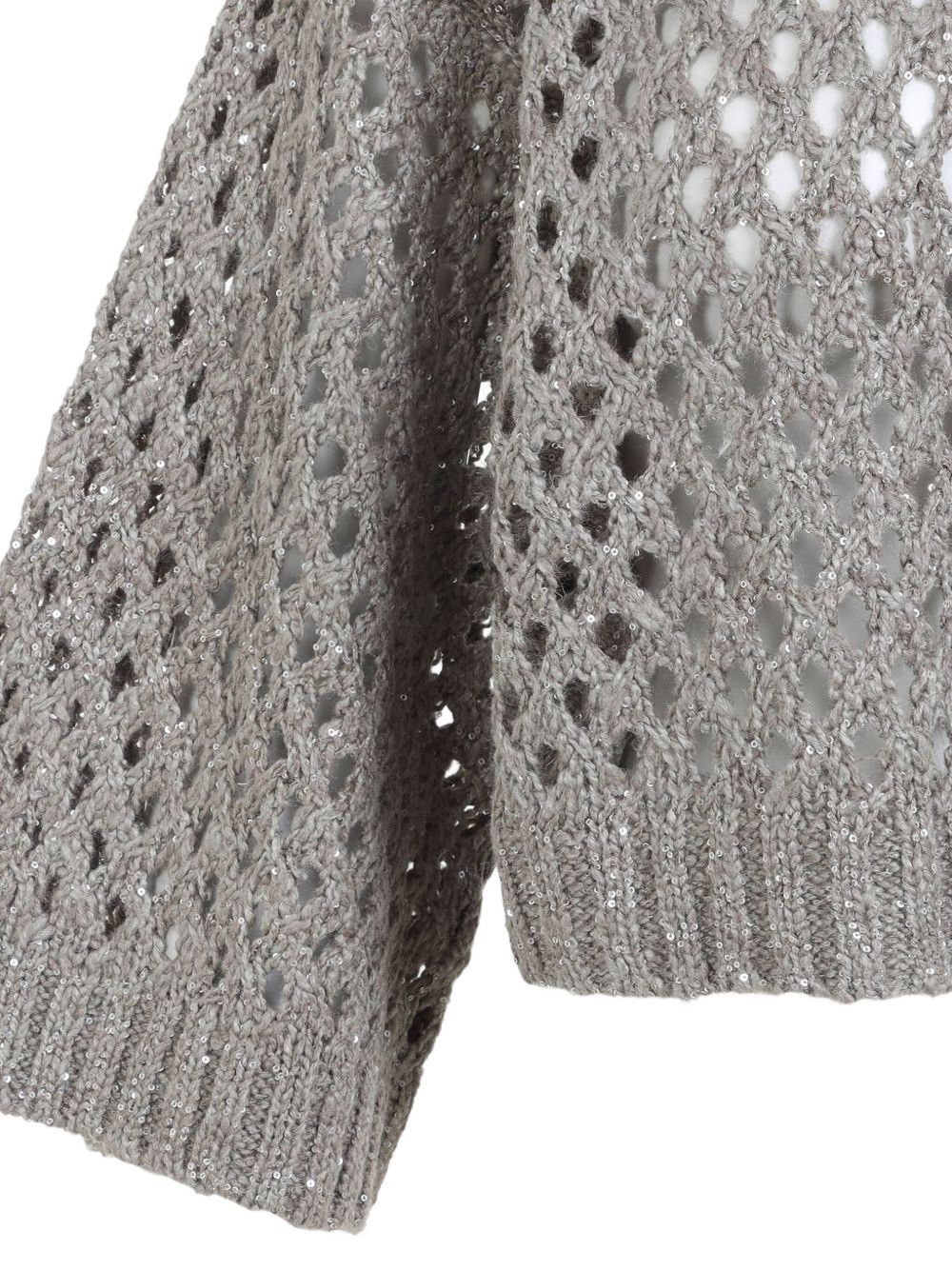 open-knit short-sleeve sweater - 3
