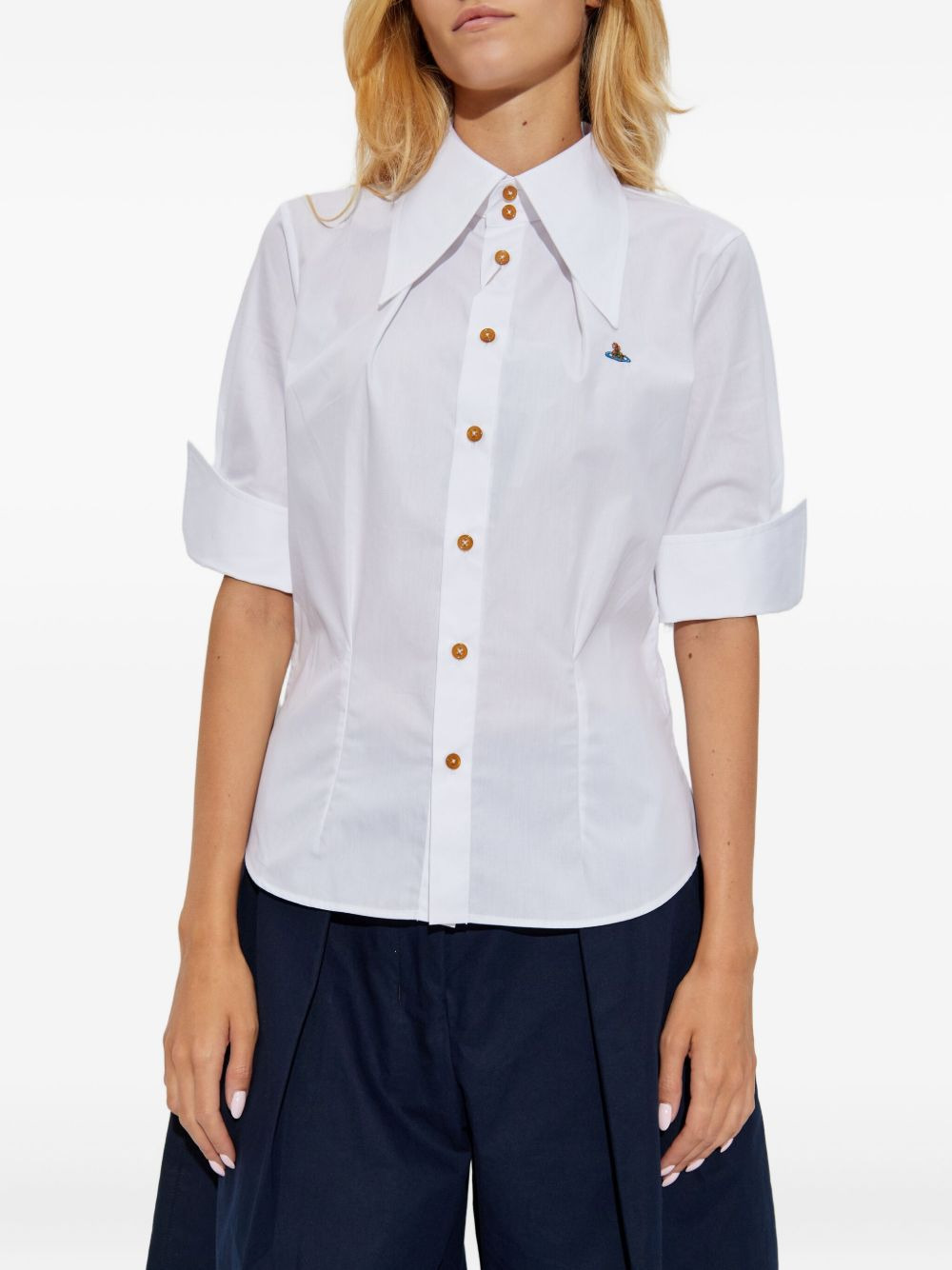 Orb-embellished button-front shirt - 3
