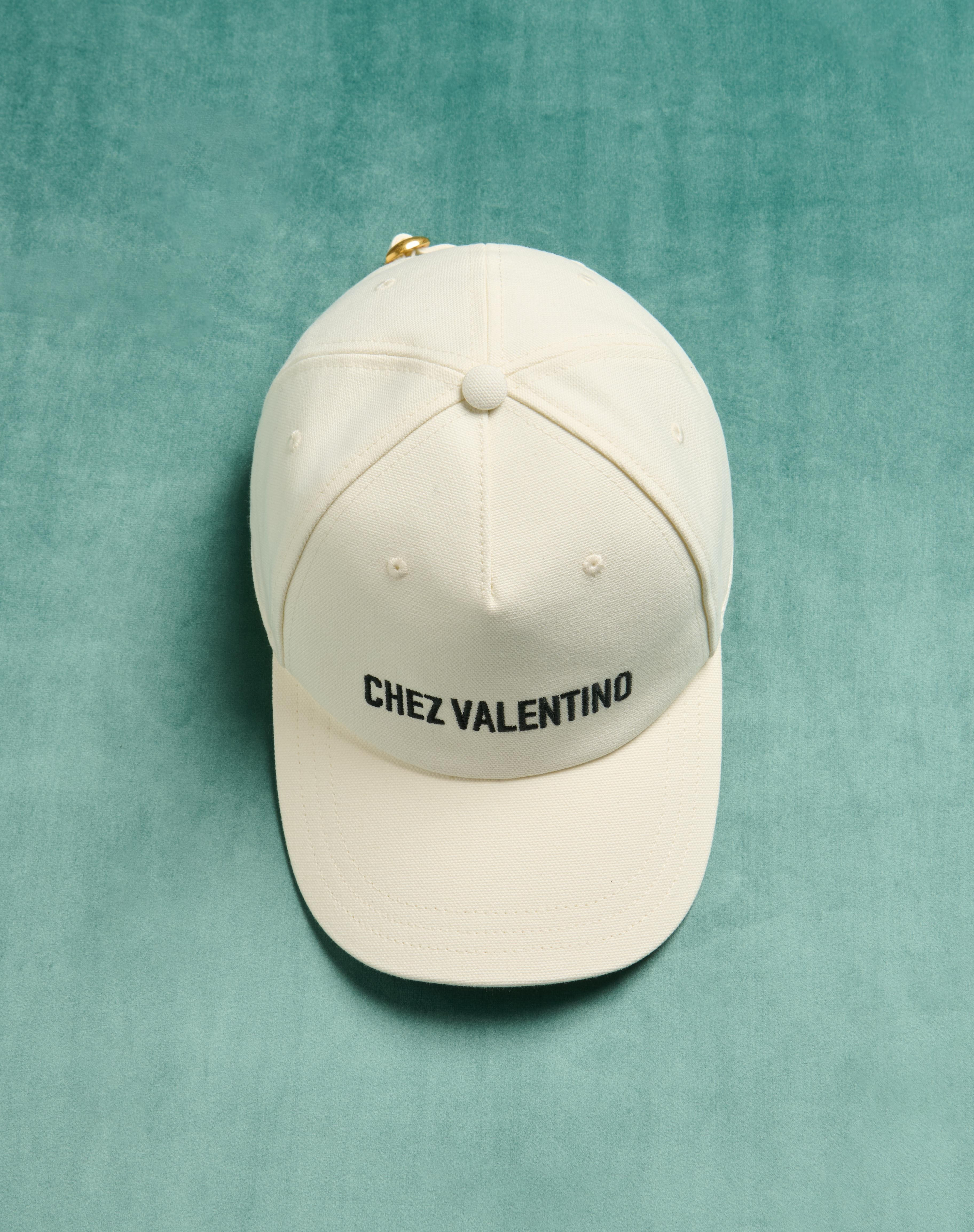 CHEZ VALENTINO COTTON BASEBALL CAP WITH EMBROIDERY - 5