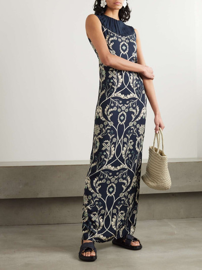 Agua by Agua Bendita + NET SUSTAIN Espinela embellished pleated printed recycled-twill maxi dress outlook