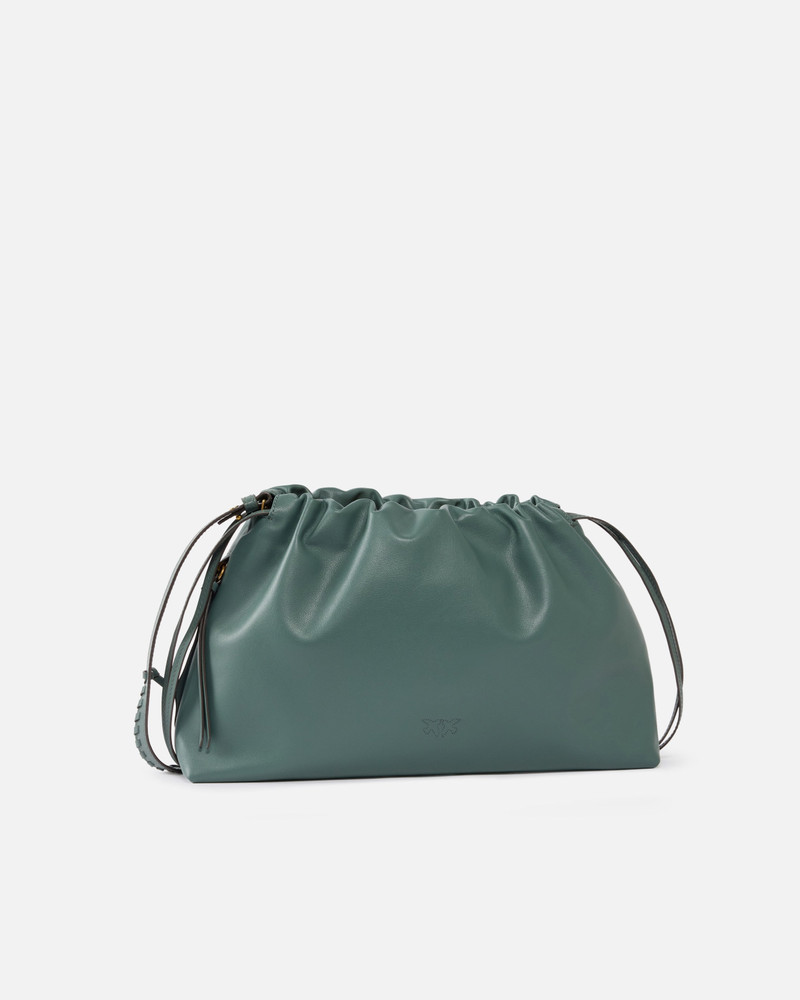 PINKO LARGE SHOULDER CLUTCH IN LEATHER WITH LOVE BIRDS LOGO outlook