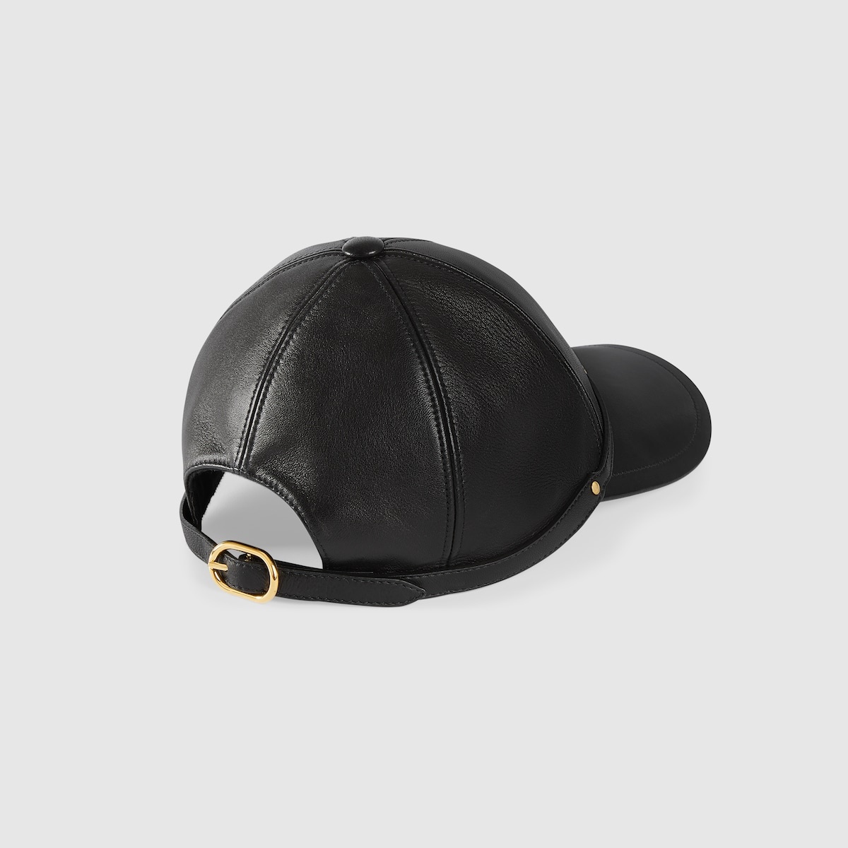 Leather baseball hat with Gucci detail - 4