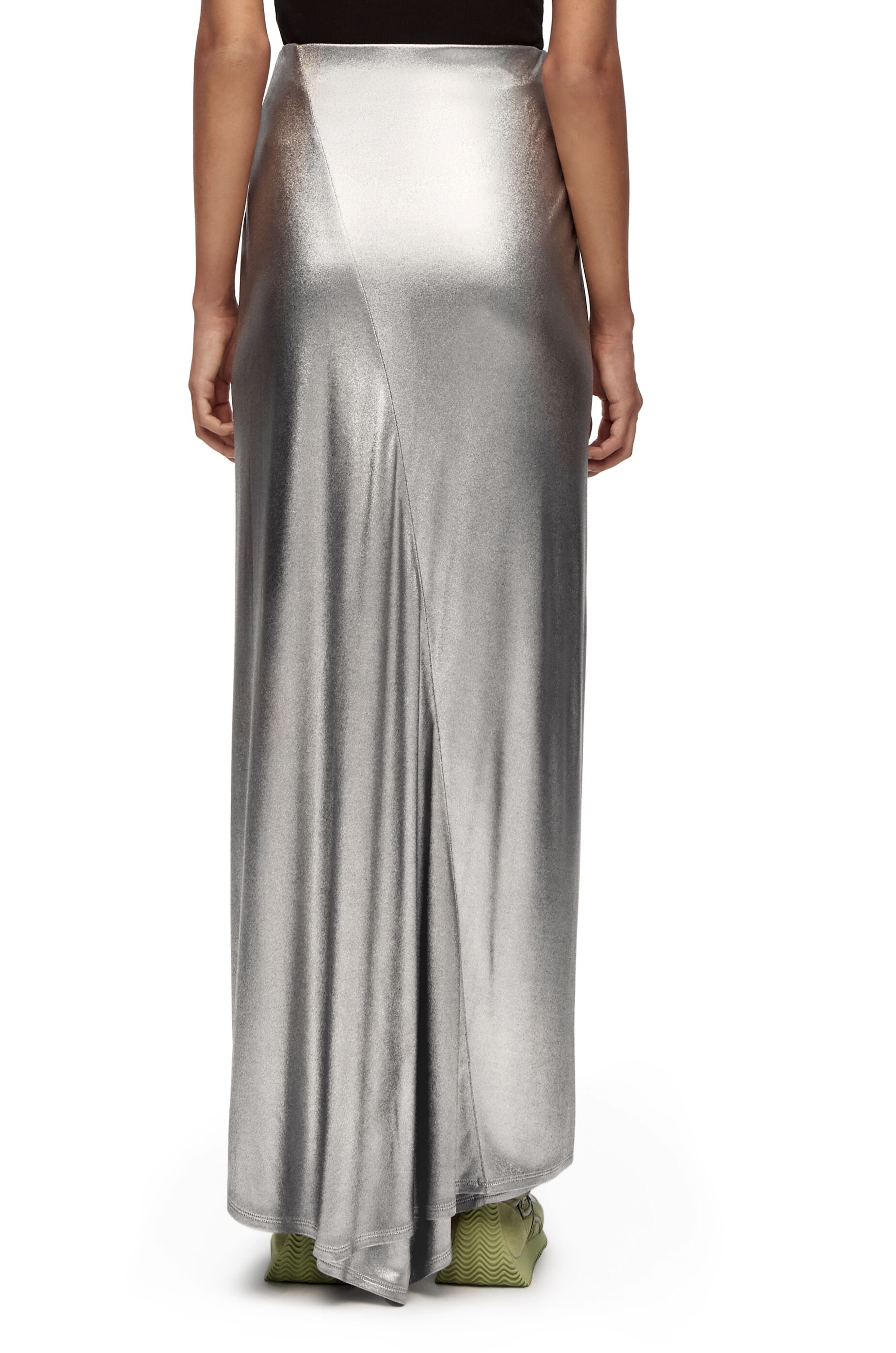 Draped skirt in laminated jersey - 4