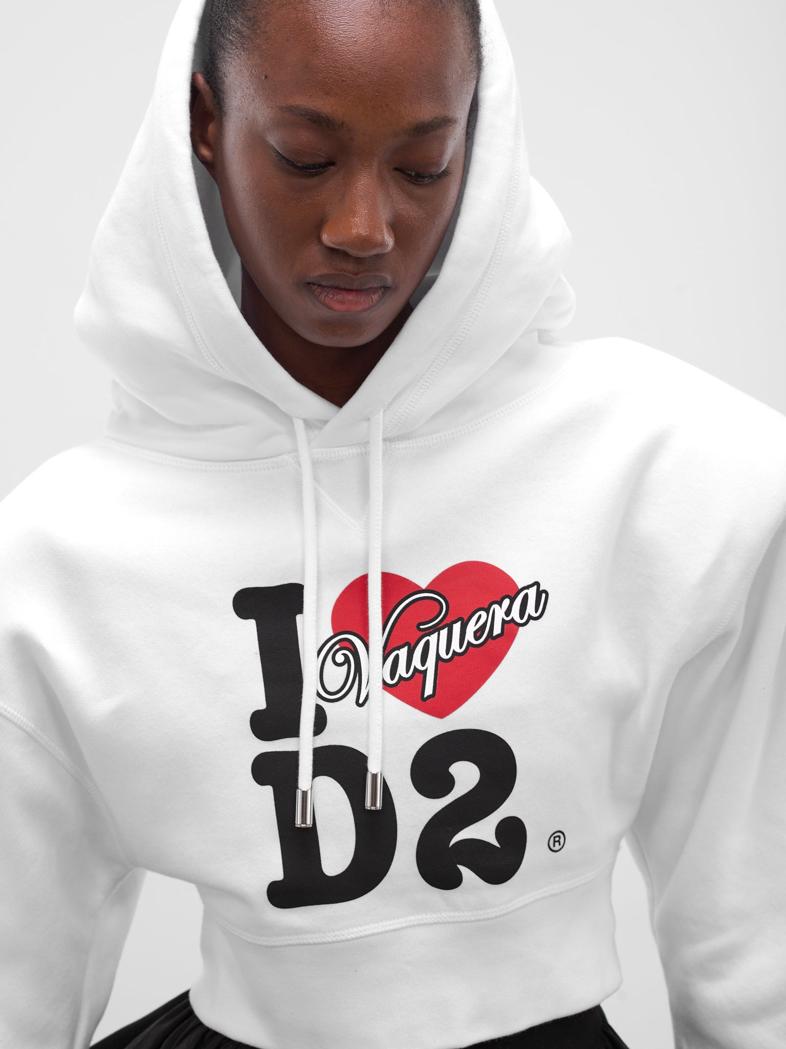 Vaquera Oversized Crop Graphic Hoodie - 5
