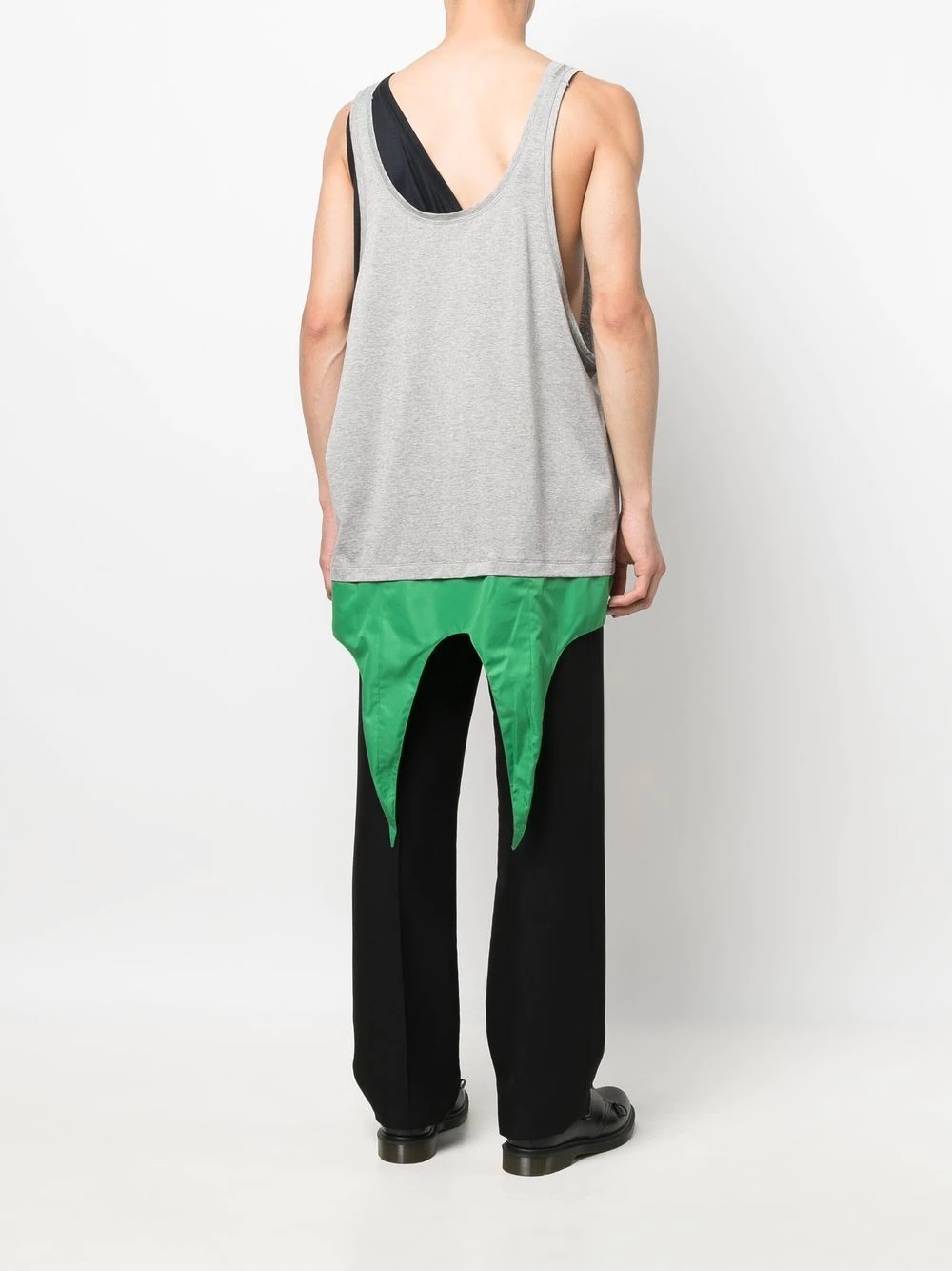 asymmetric draped vest - 4