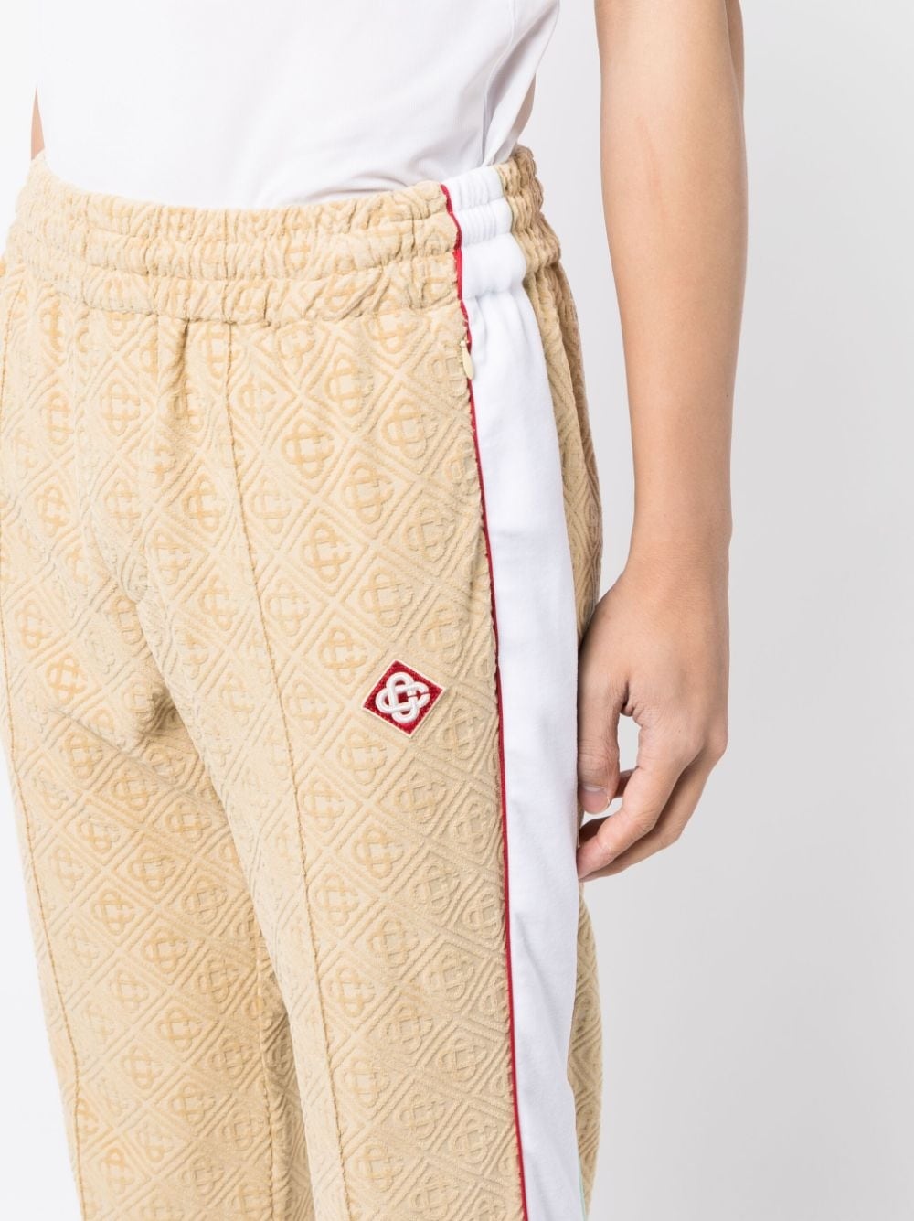 monogram-jacquard velour track pants - 5