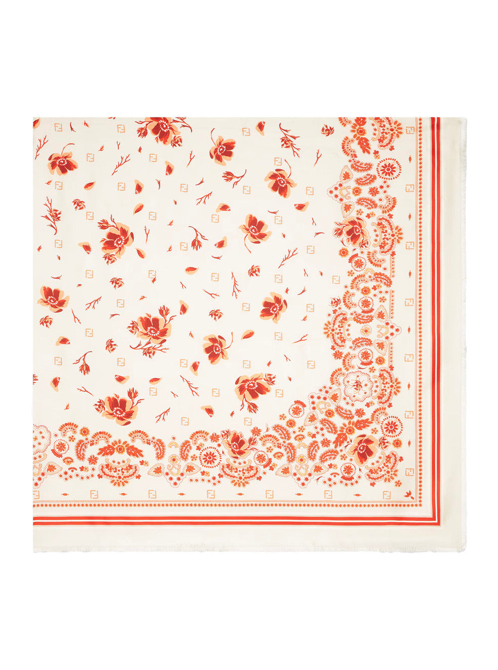 Fendi Women Multicolor Scarf With Bandana Print And Floral Details In Silk Woman - 1