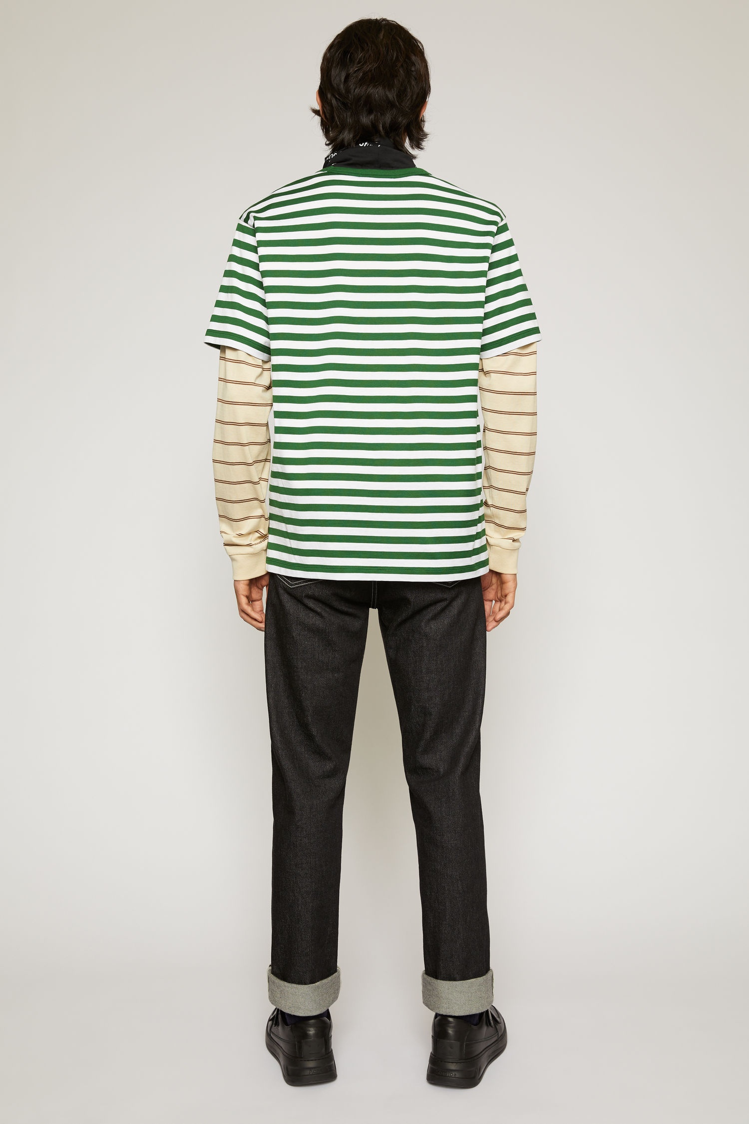 Classic fit striped t-shirt deep green - 3