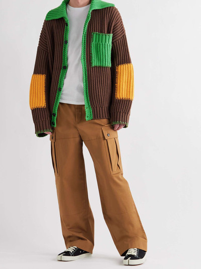 JW Anderson Patchwork Ribbed Cotton-Blend Cardigan outlook