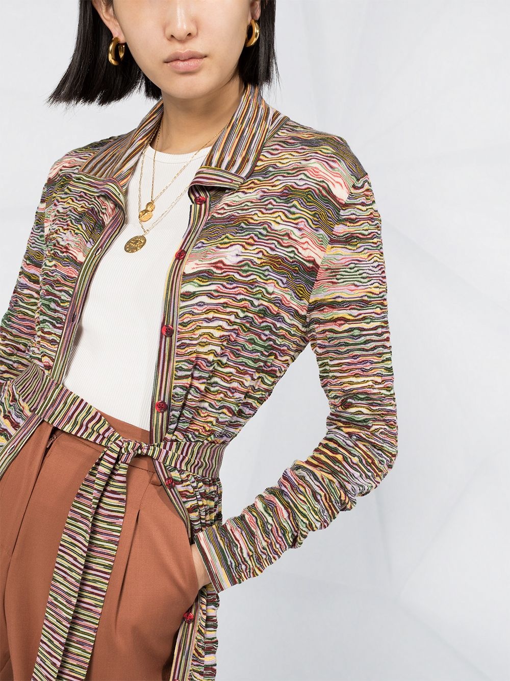 abstract print cardi-coat - 5