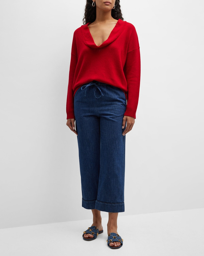 Cowl-Neck Cashmere Sweater - 1