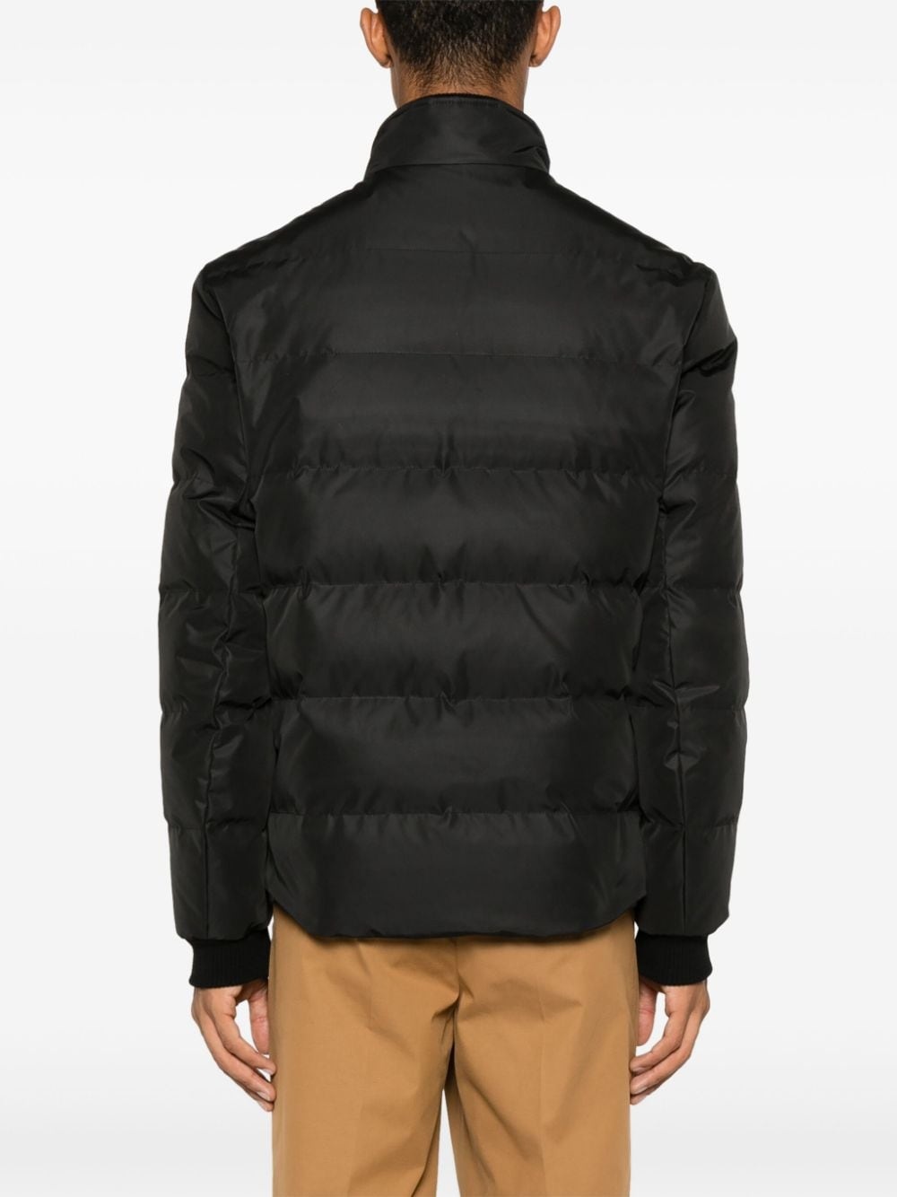 Pegaso-embroidered puffer jacket - 4