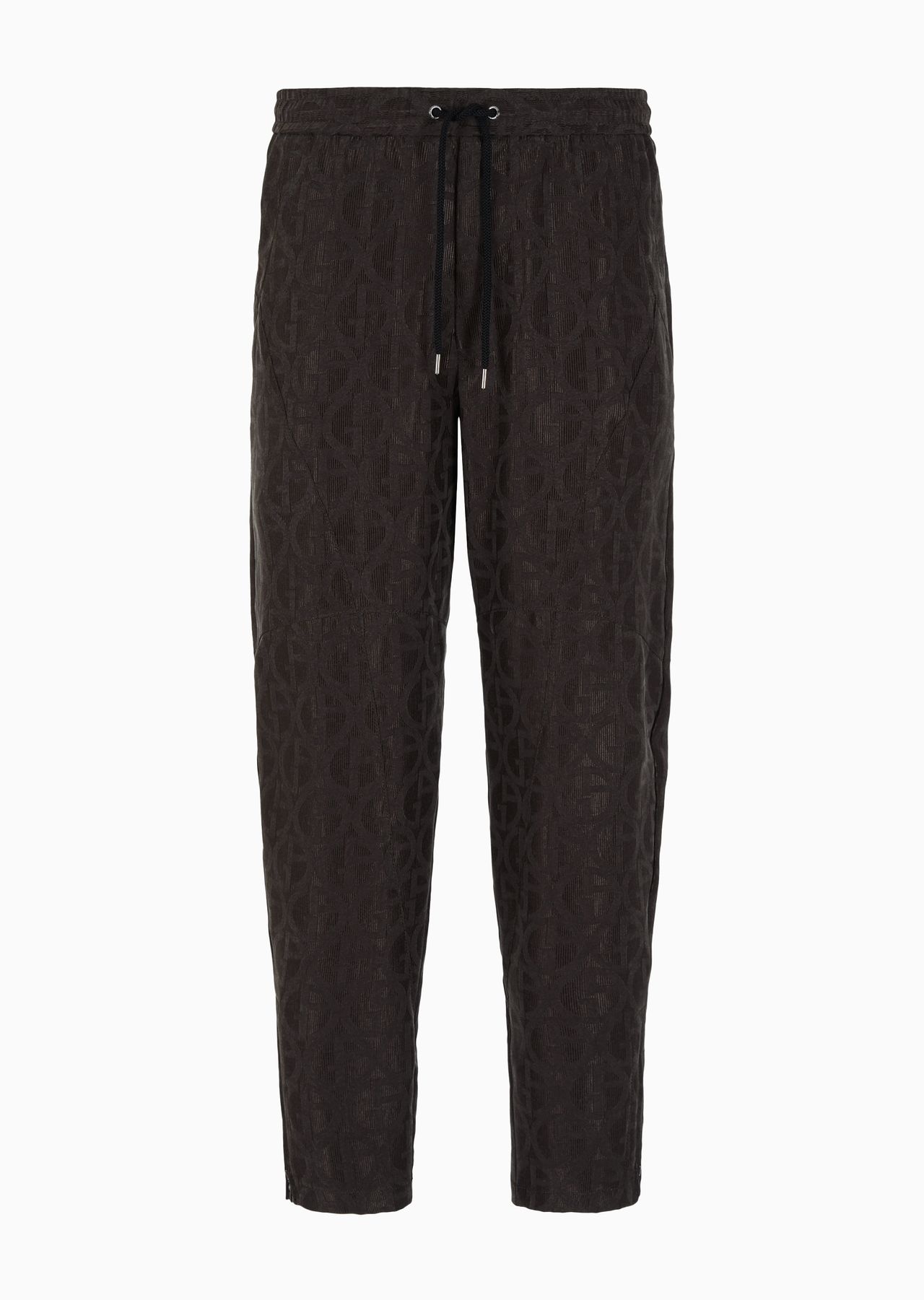 Flat-front trousers in cupro jacquard with all-over ASV monogram logo - 1