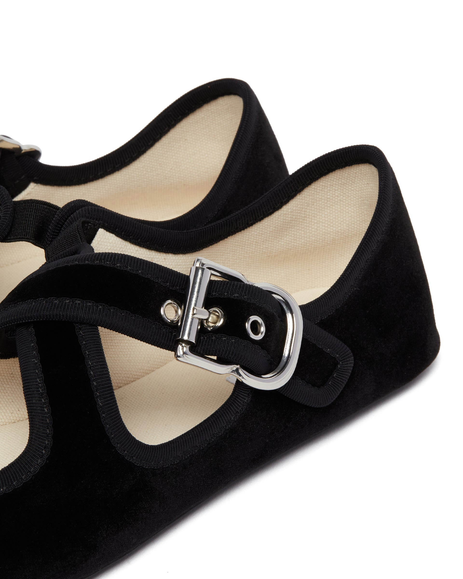 Black Crossed Flat Ballet Flats - 6