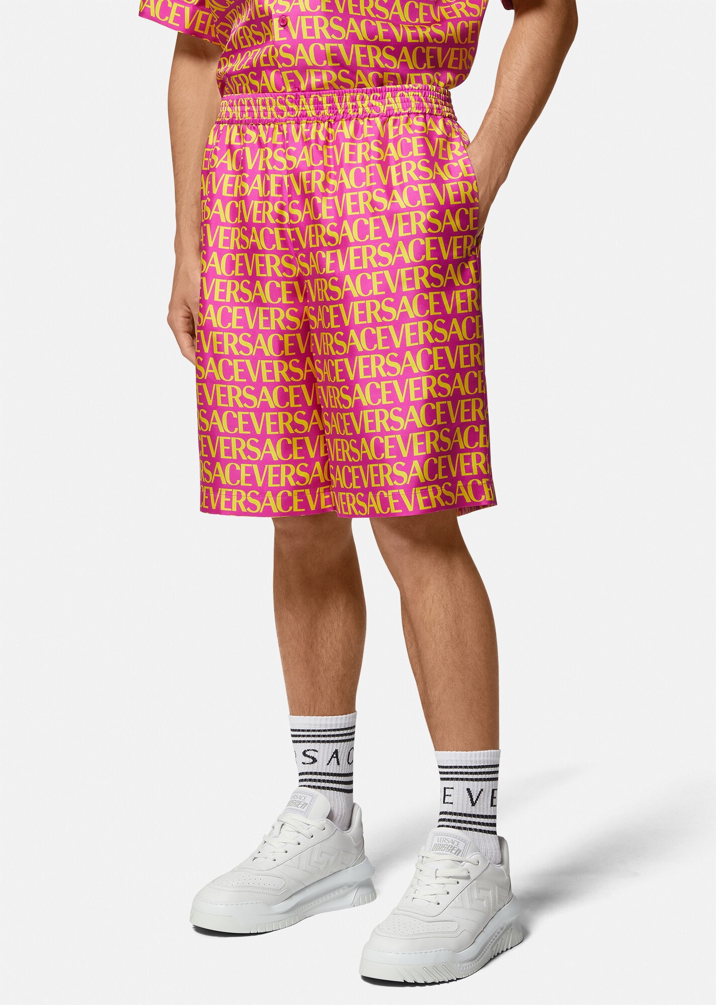 Versace Allover Silk Shorts - 3