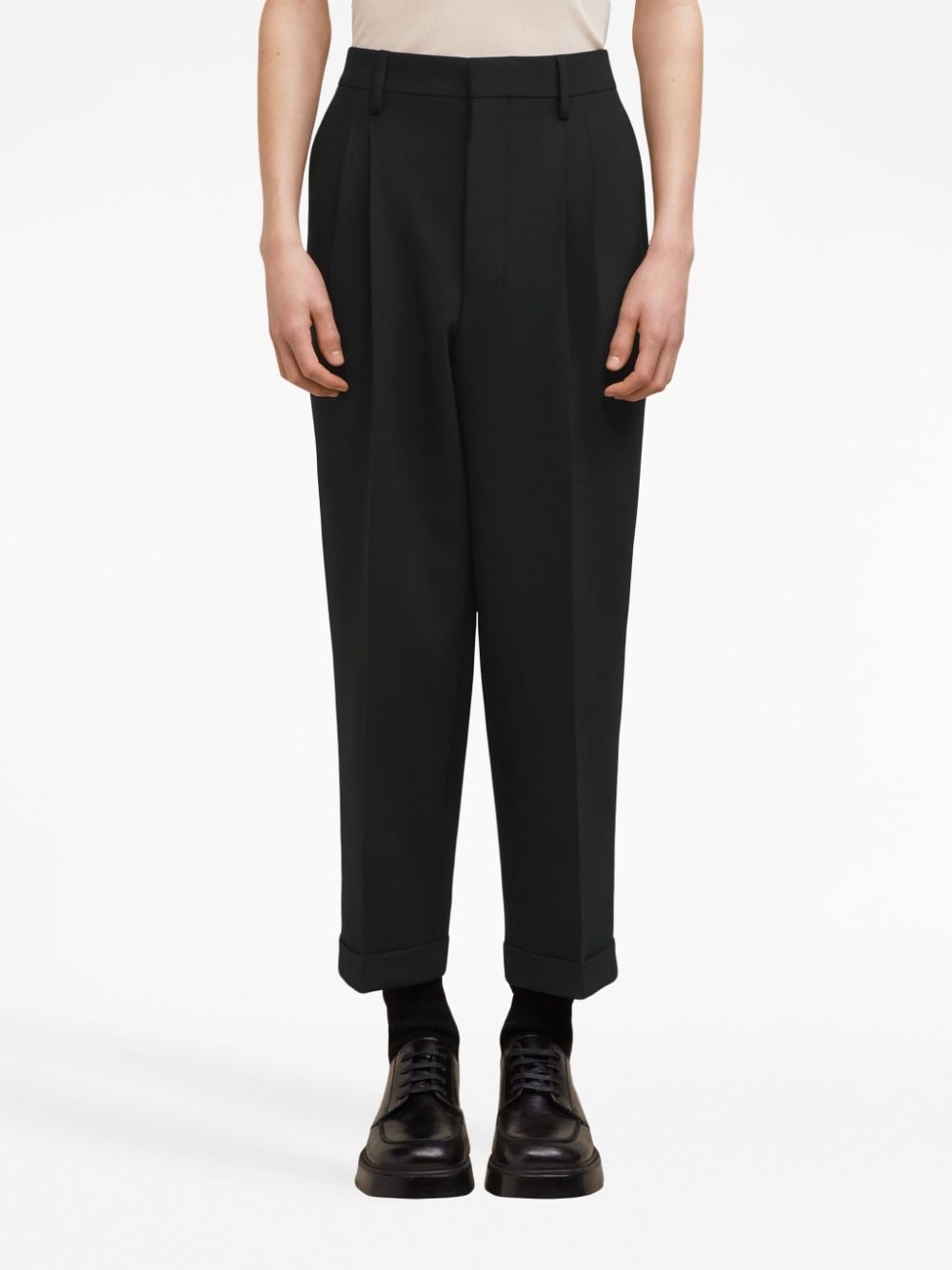box-pleated cropped trousers - 5