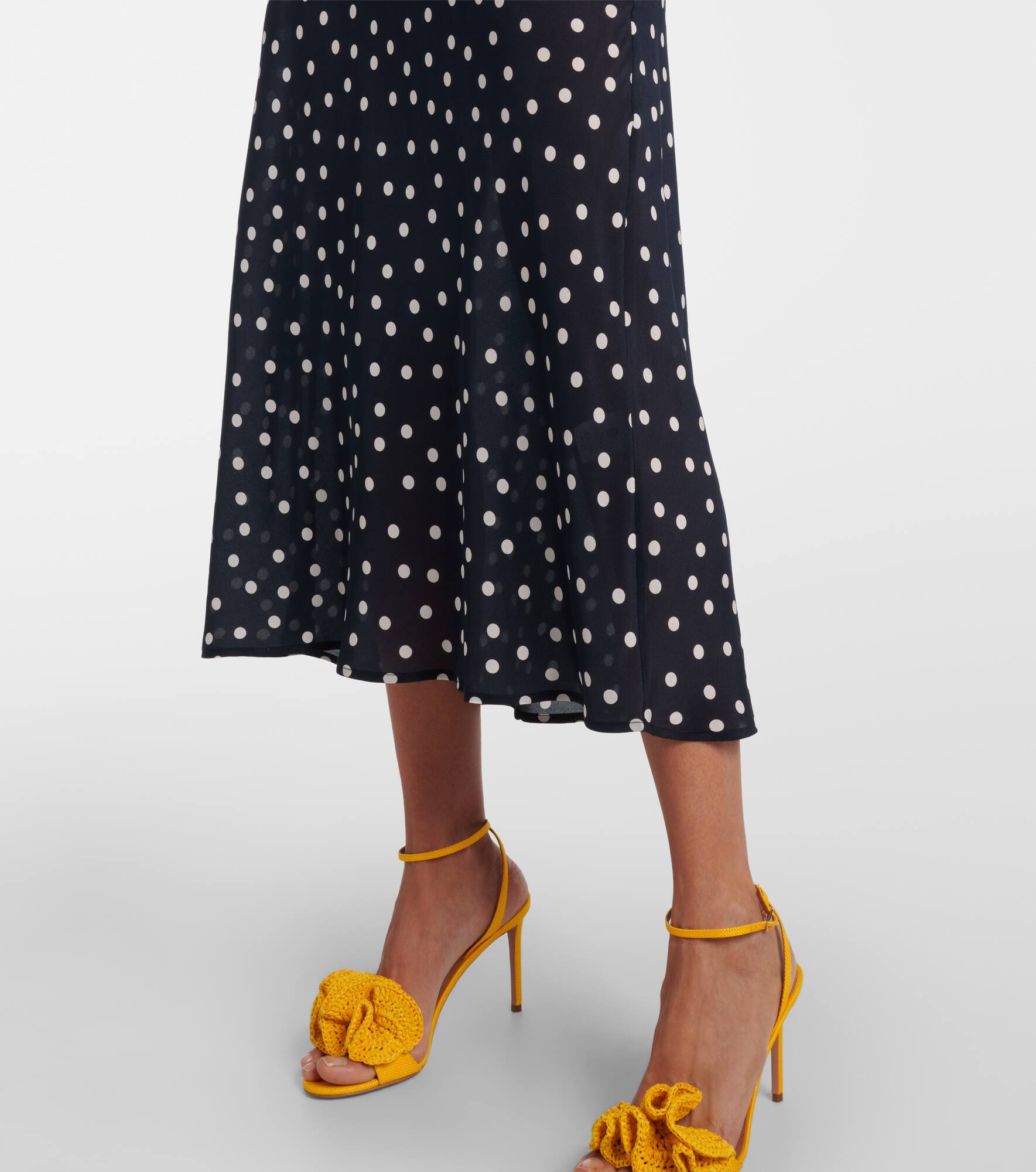 Ardith polka-dot silk midi skirt - 5