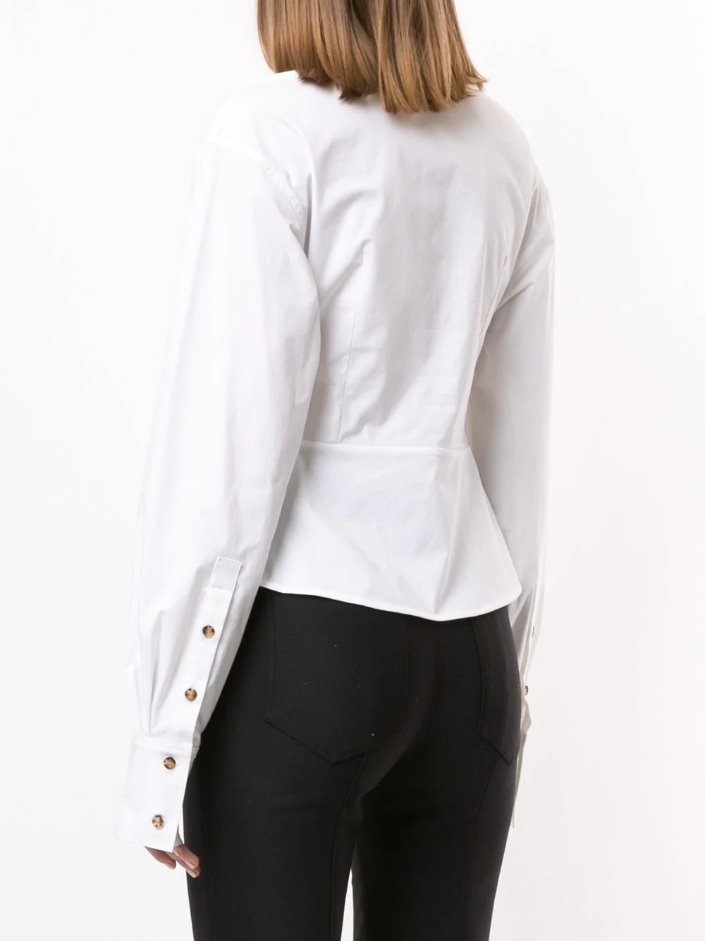 asymmetrical tie-waist top - 4