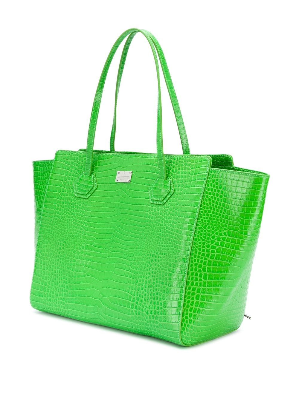 crocodile embossed tote bag - 3