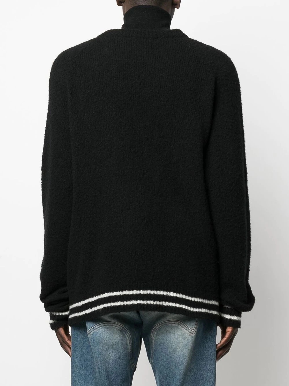 button-fastening crew-neck jumper - 4