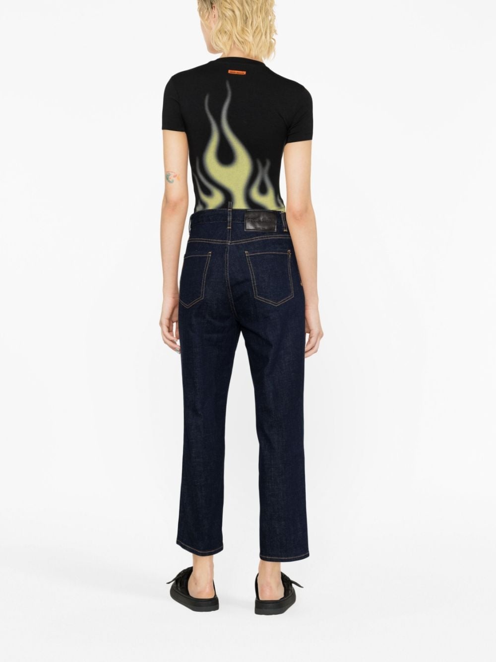 logo-patch straight-leg jeans - 3