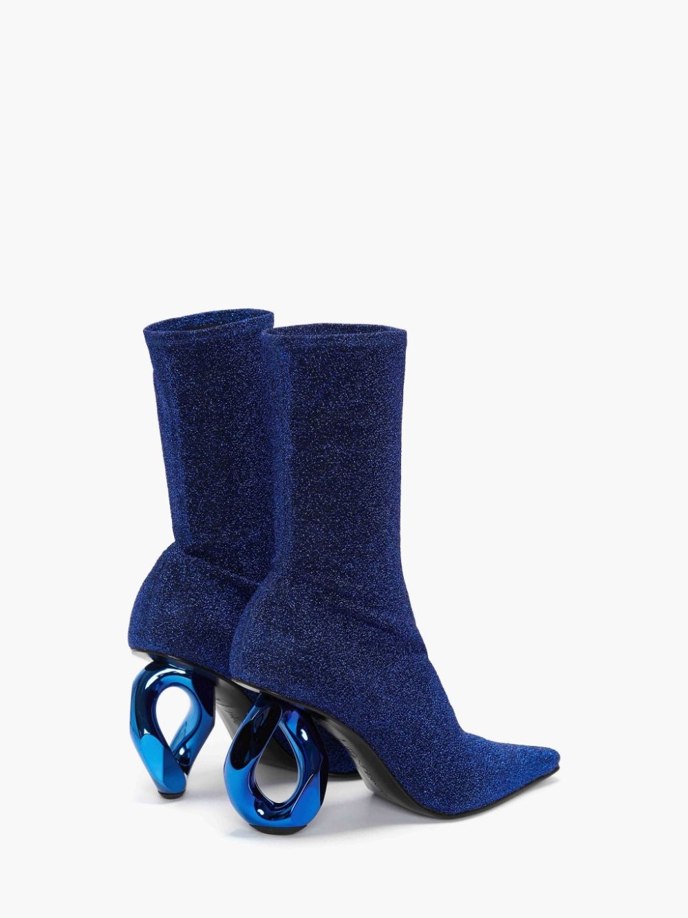 CHAIN HEEL ANKLE SOCK BOOTS - 3