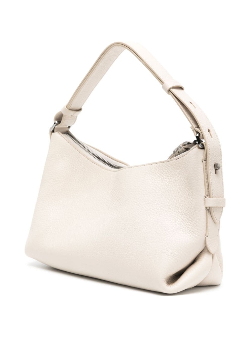 logo-stamp leather top-handle bag - 3