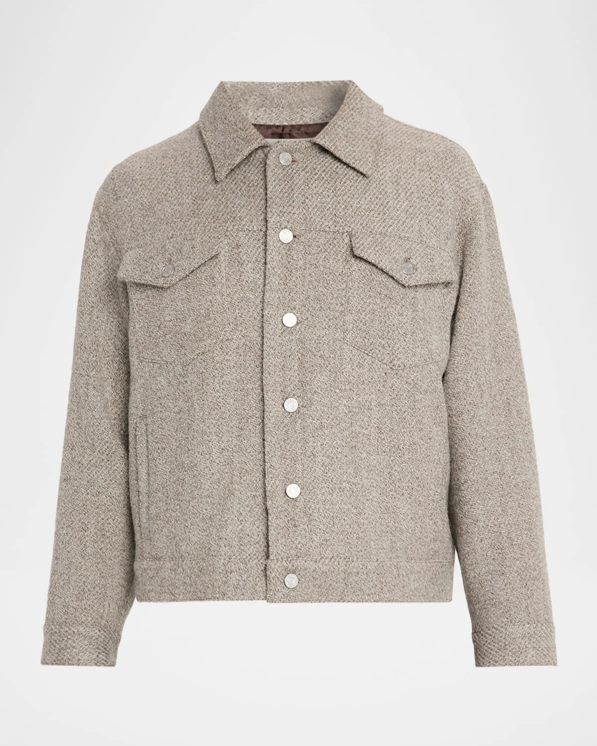 Men's Wool Tweed Trucker Jacket - 1