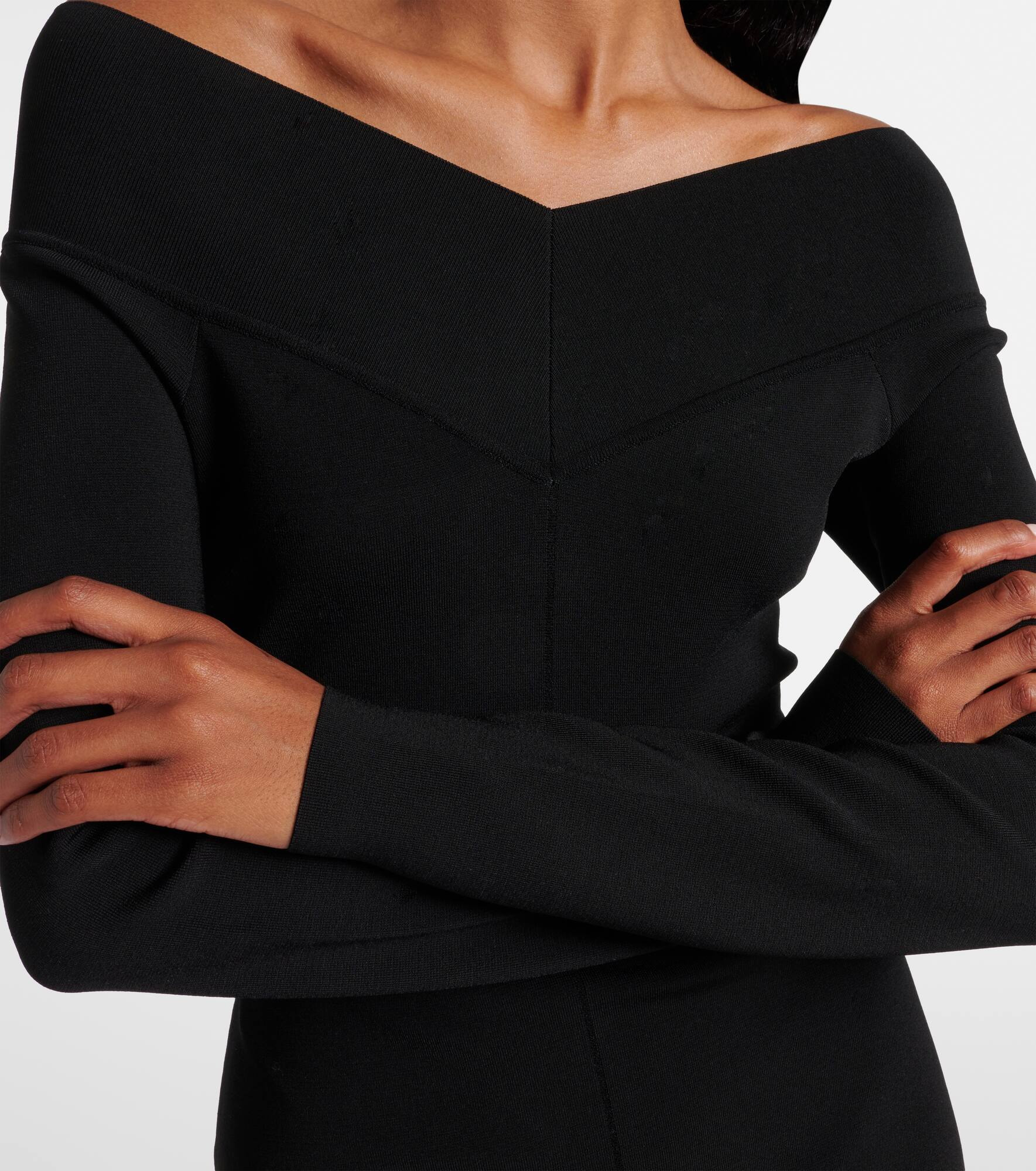 Off-shoulder jersey midi dress - 5