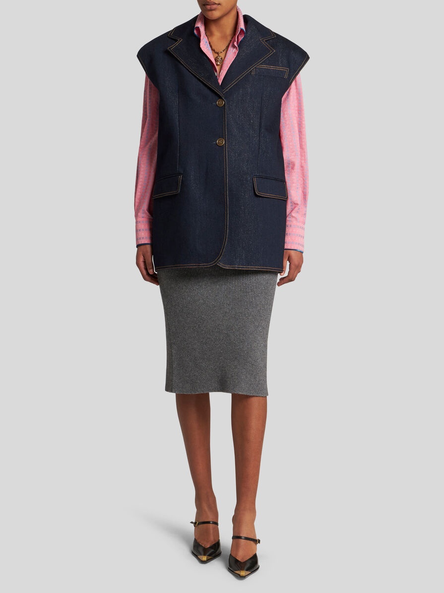 LUREX DENIM VEST - 4