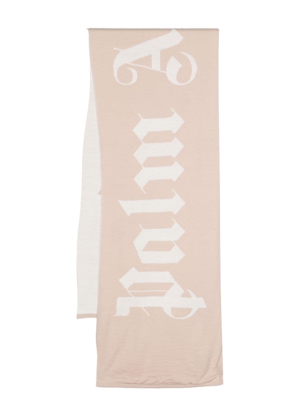 logo-jacquard wool-blend scarf - 1