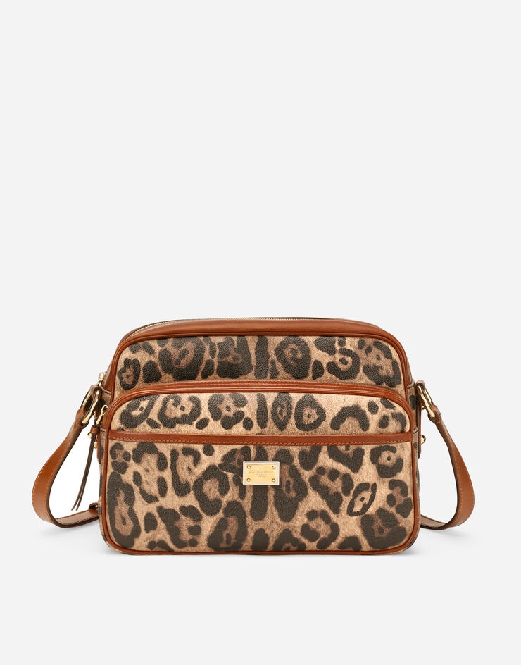 Leopard-print Crespo handbag with branded plate - 1