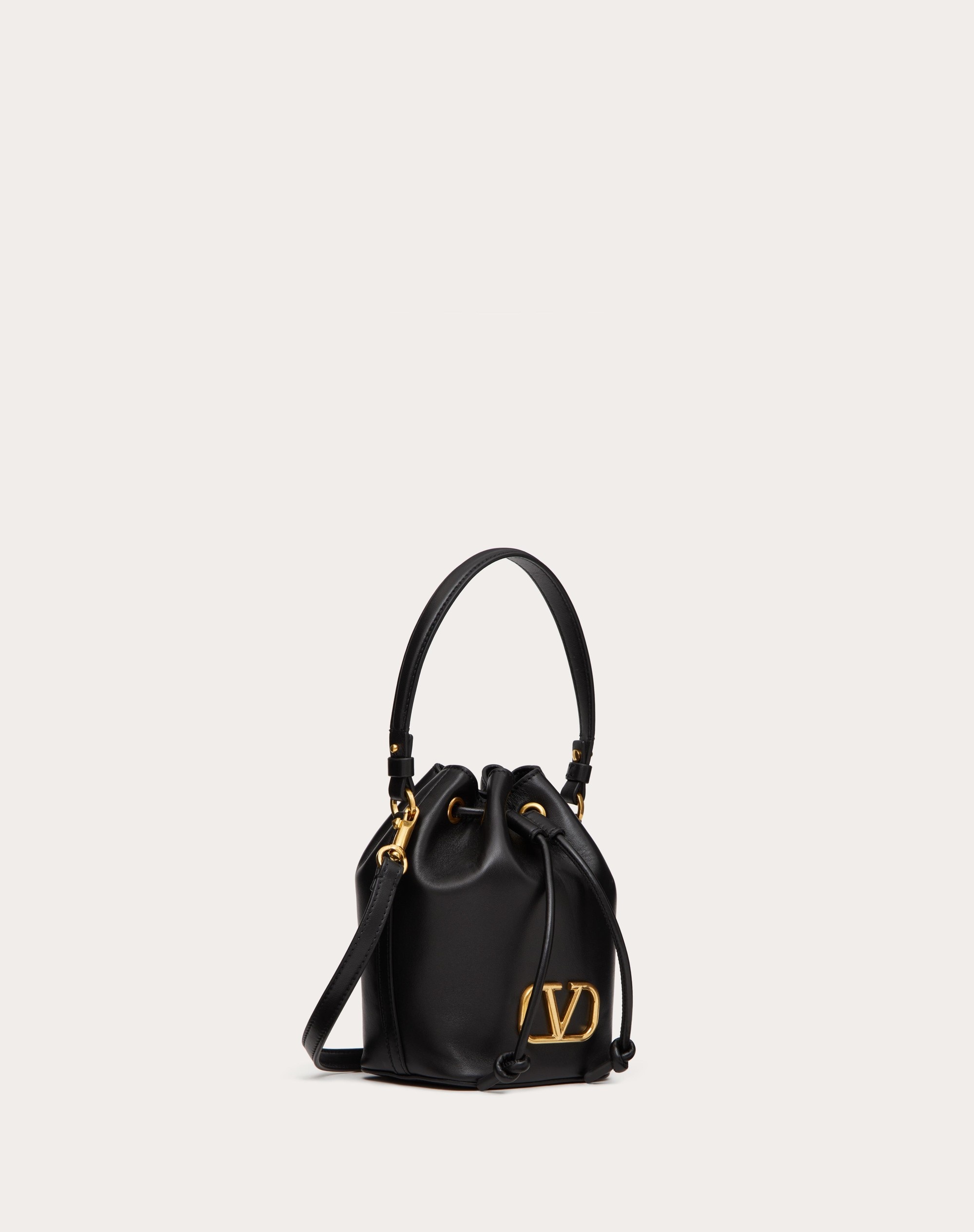 MINI VLOGO SIGNATURE BUCKET BAG IN NAPPA LEATHER