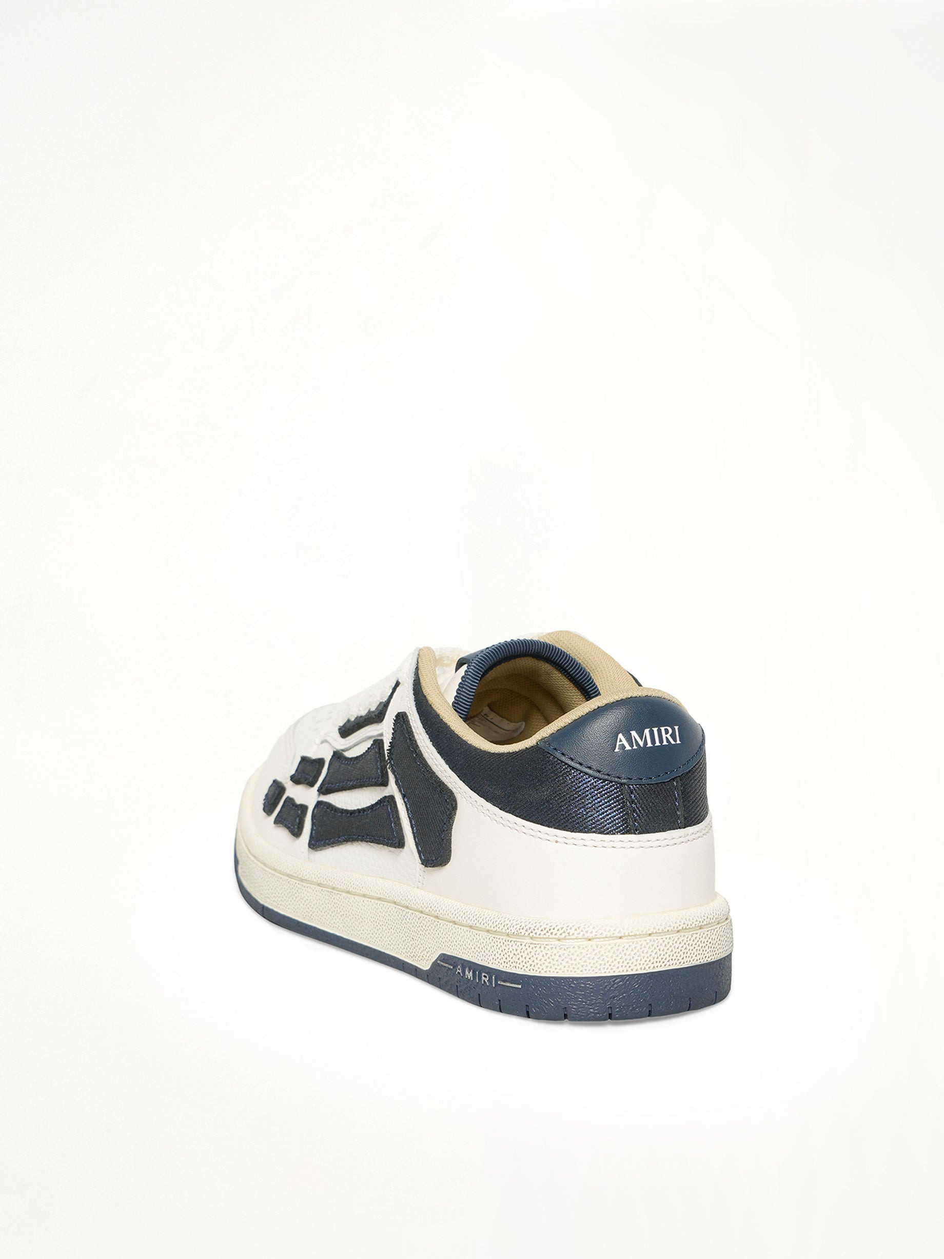 Denim Skeleton Low Top Sneakers in Wet Shimmer - 3