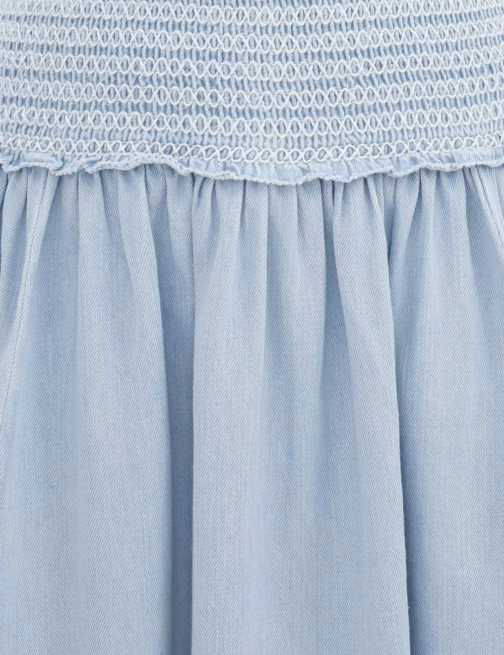 Zimmermann ASCENSION SHIRRED DENIM SKIRT | REVERSIBLE