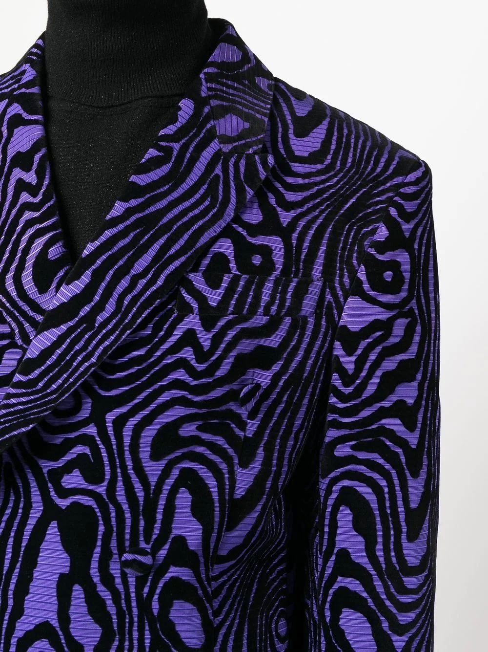 abstract-print double-breasted blazer - 5